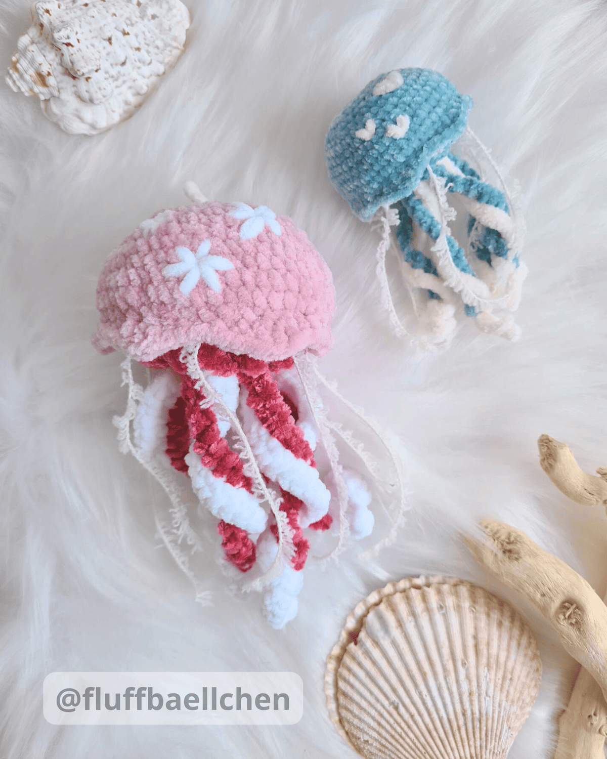 Baby Acqua · PDF Crochet Pattern · No-sew Jellyfish · Méduse au crochet