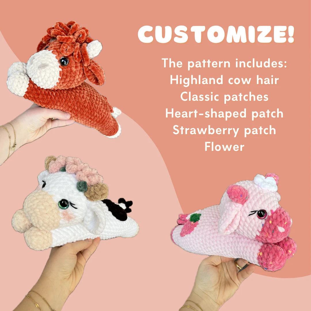 Lola the Lazy Cow · PDF Crochet Pattern · Lola la Vache Paresseuse