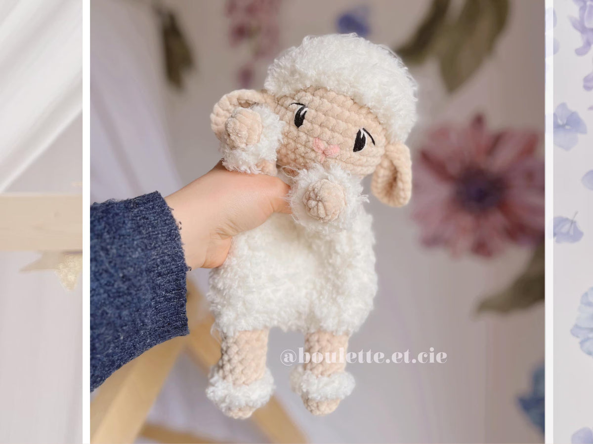 Woolly the Lamb Snuggler · PDF Crochet Pattern · Woolly le Doudou Mouton