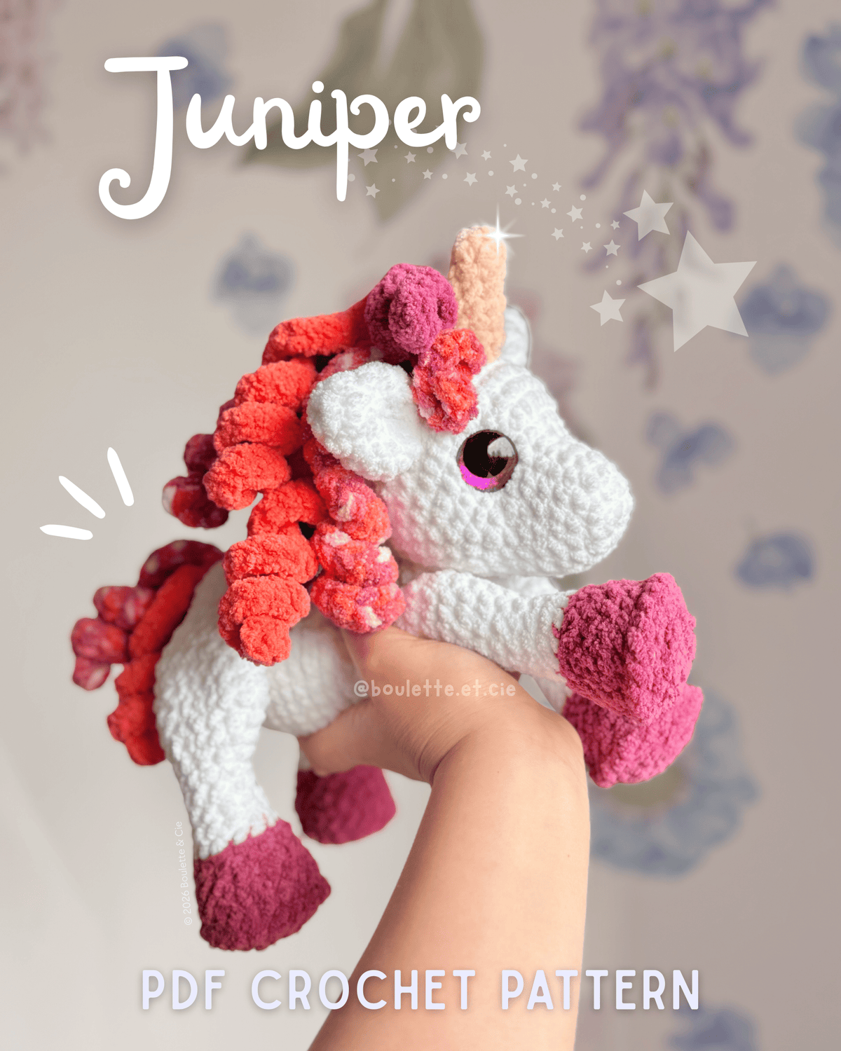 Juniper the Unicorn · PDF Crochet Pattern · Tutoriel de Crochet PDF · Peluche Licorne