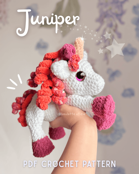 Juniper the Unicorn · PDF Crochet Pattern · Tutoriel de Crochet PDF · Peluche Licorne