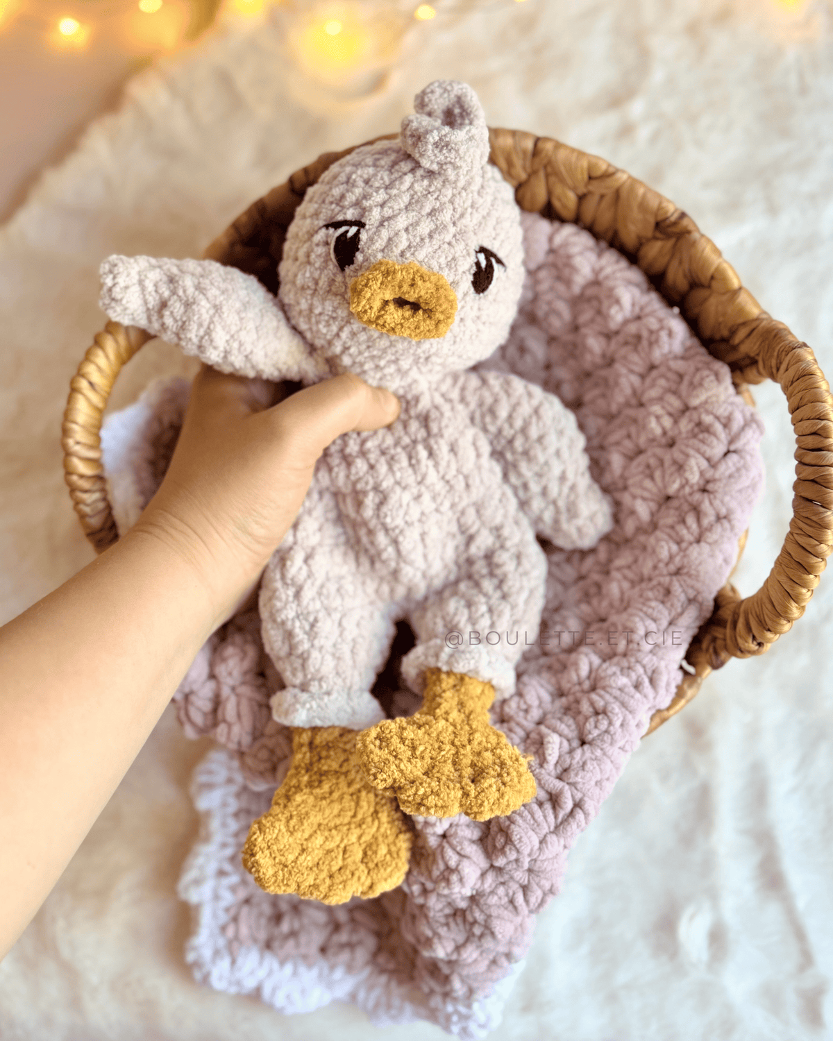 Quackers Duck · PDF Crochet Pattern · No Sew Amigurumi · Doudou Canard