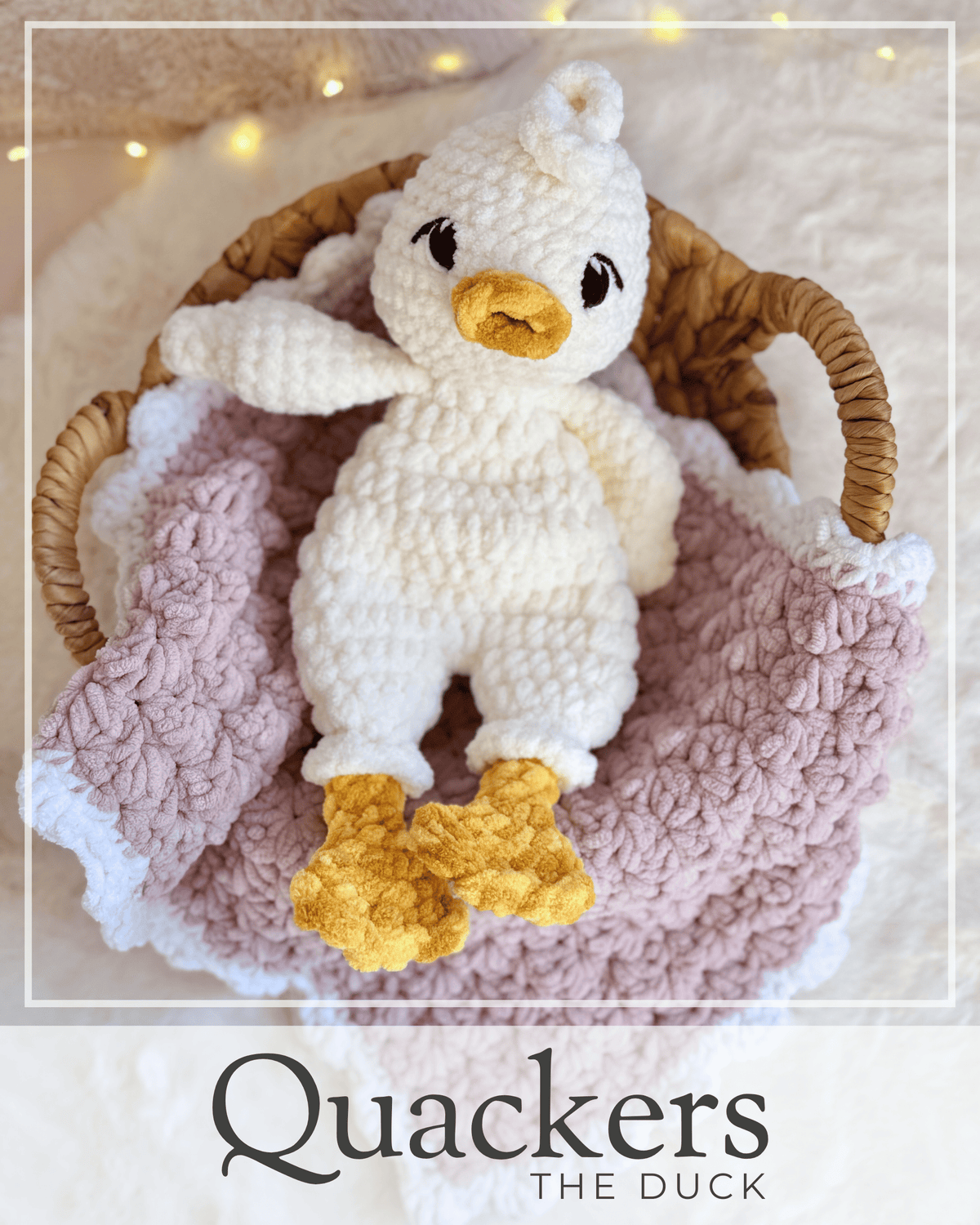 Quackers Duck · PDF Crochet Pattern · No Sew Amigurumi · Doudou Canard