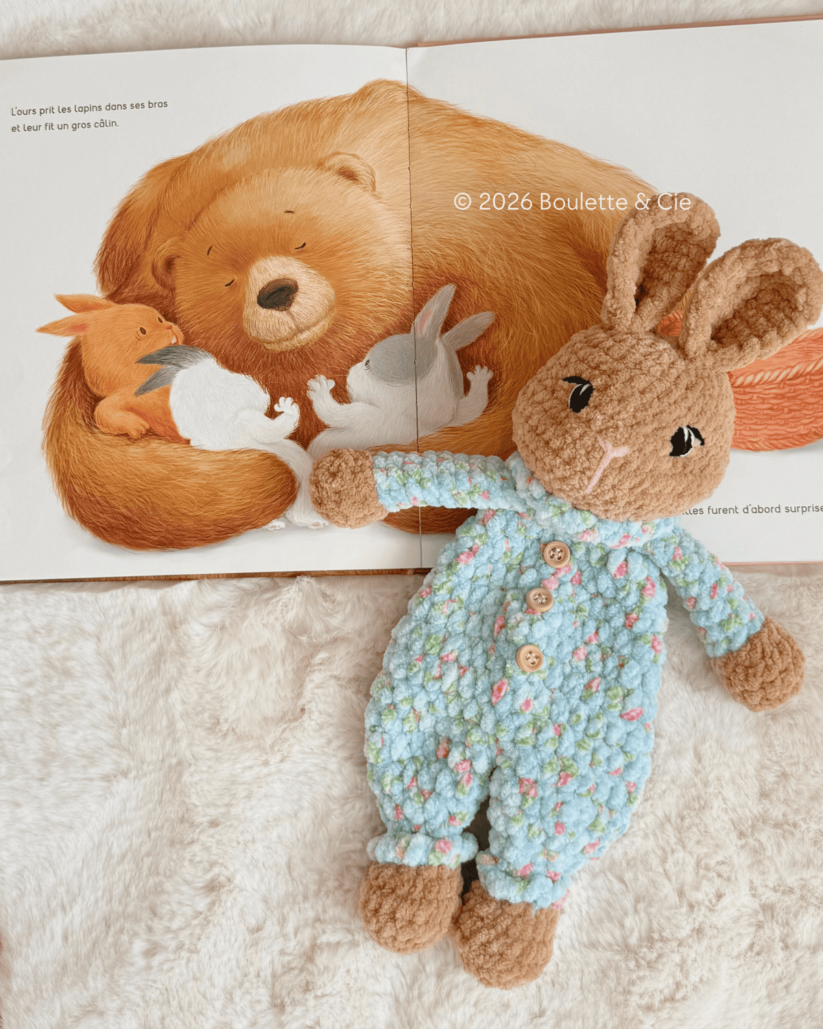 Clover · Doudou lapin - Bunny snuggler · PDF Crochet Pattern · Tutoriel de Crochet