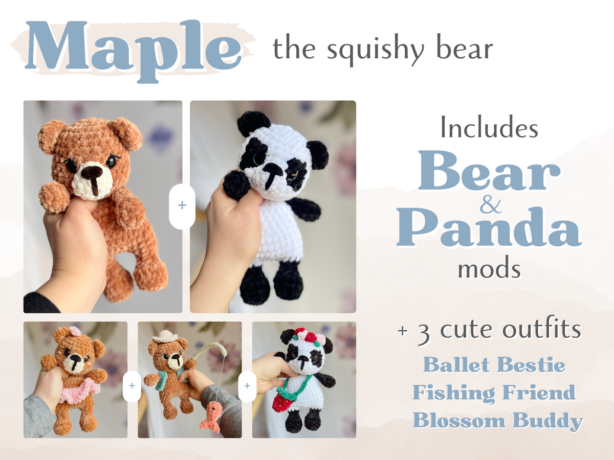 Maple the Squishy Bear · PDF Crochet Pattern · Maple l'Ourson