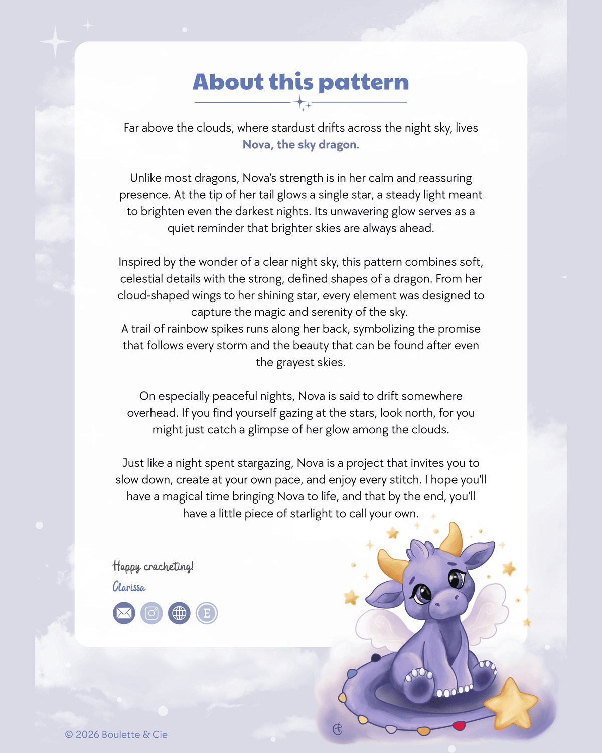 Nova, the sky dragon · PDF Crochet Pattern · Tutoriel de Crochet PDF