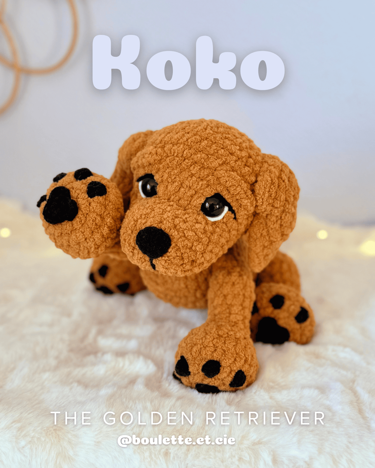 Koko the Golden Retriever · PDF Crochet Pattern · Tutoriel de Crochet PDF · Peluche Chiot