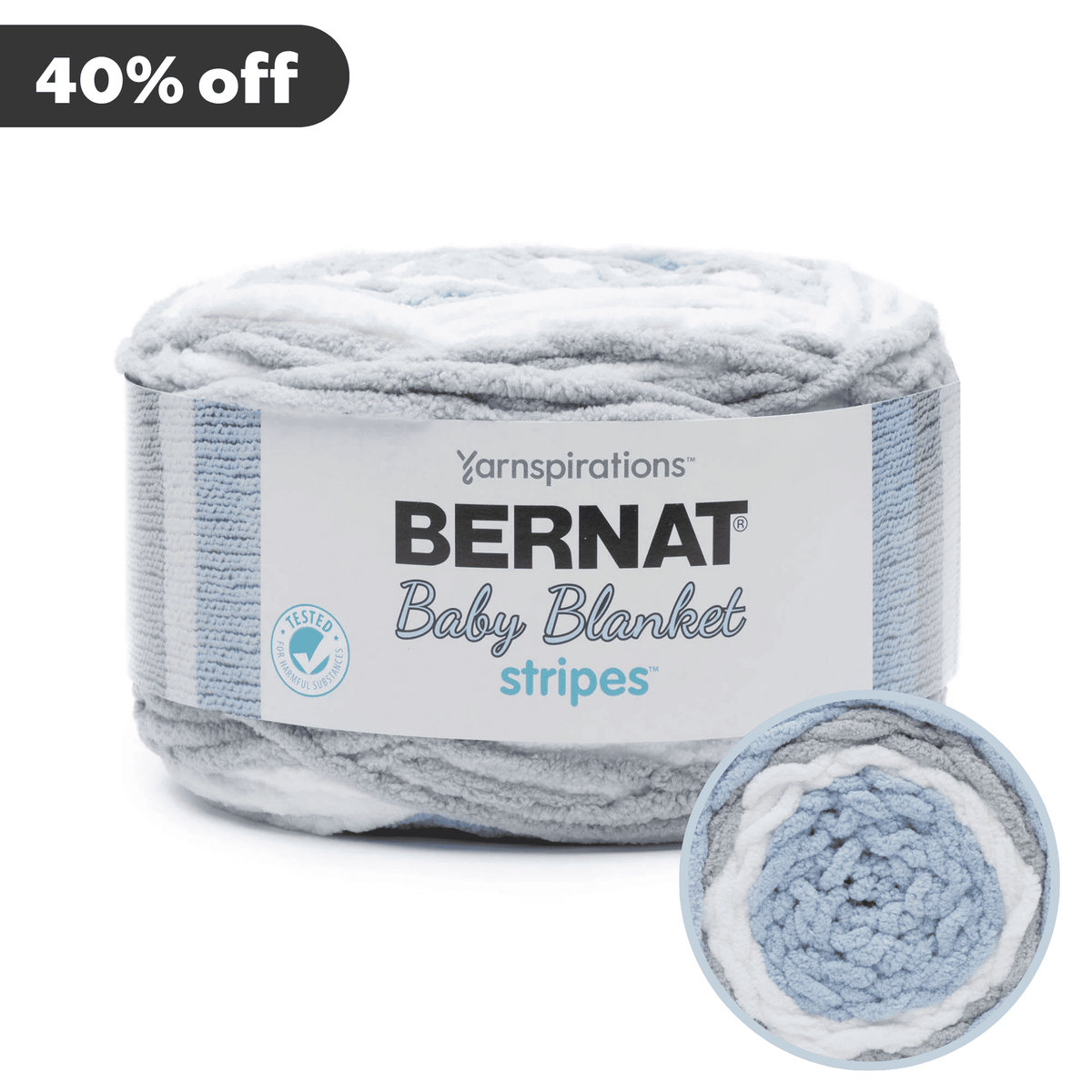 Bernat Baby Blanket Stripes · Above the Clouds
