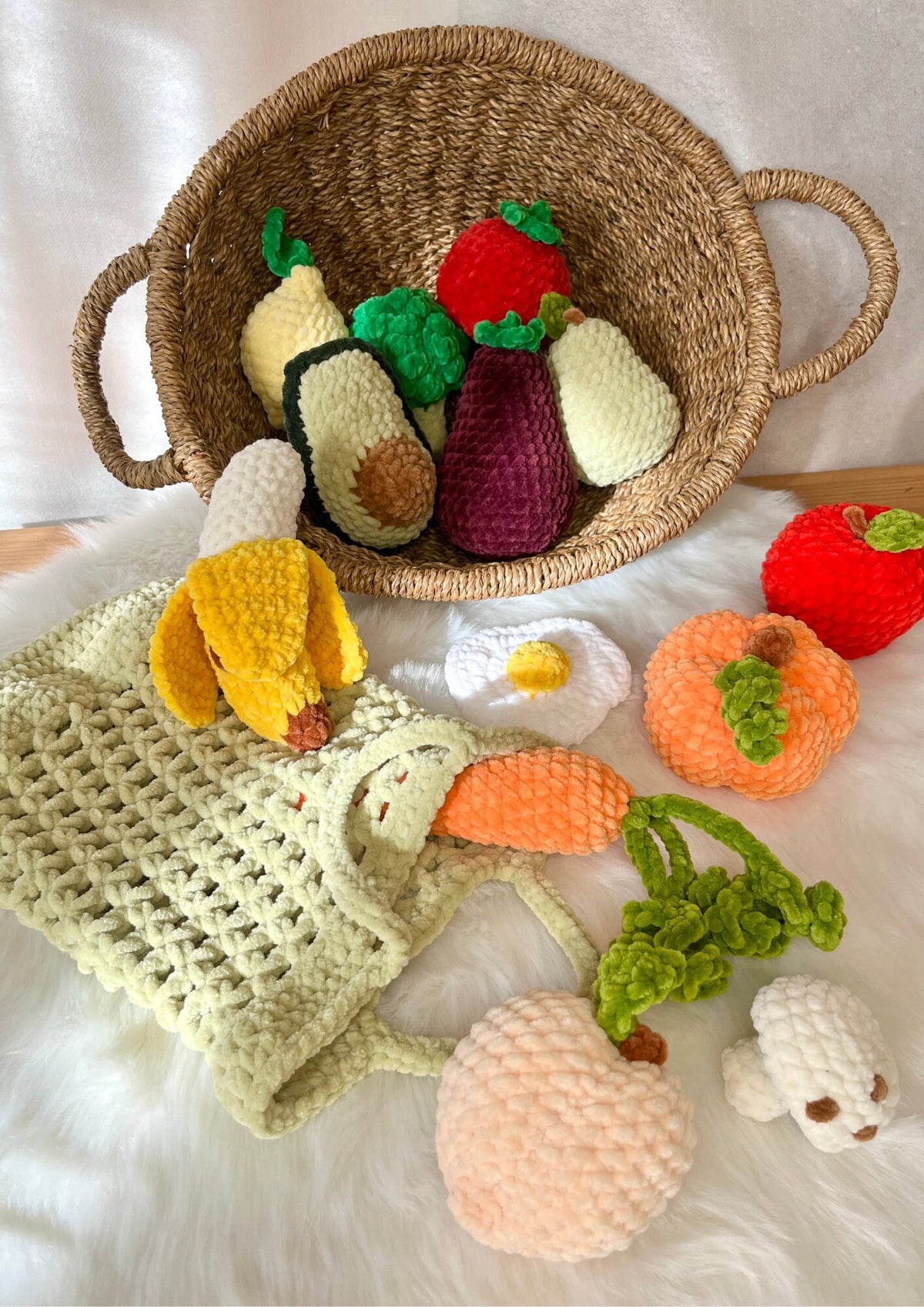 Farmer's Market · PDF Crochet Pattern · Jour de Marché, la dînette en laine chenille