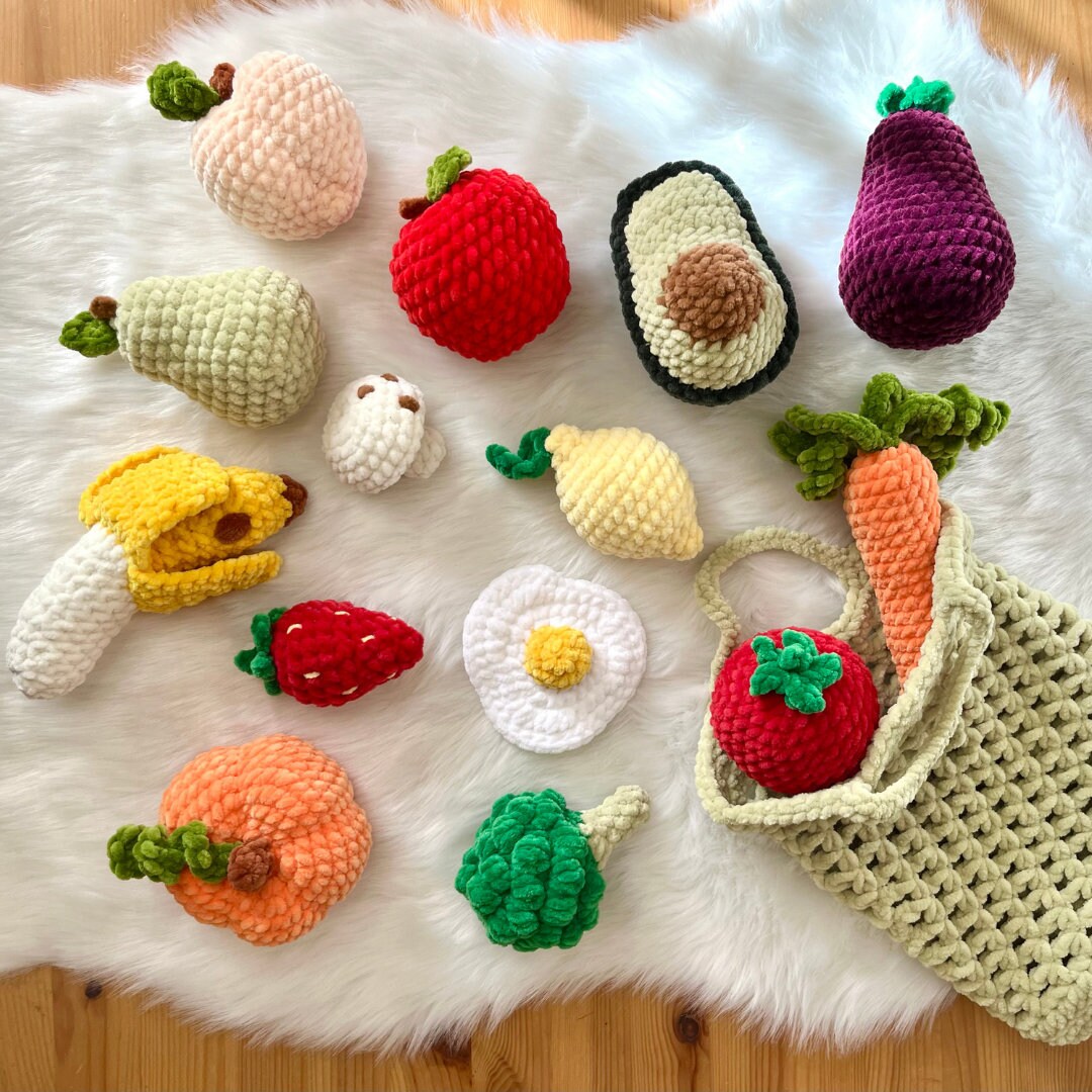 Farmer's Market · PDF Crochet Pattern · Jour de Marché, la dînette en laine chenille