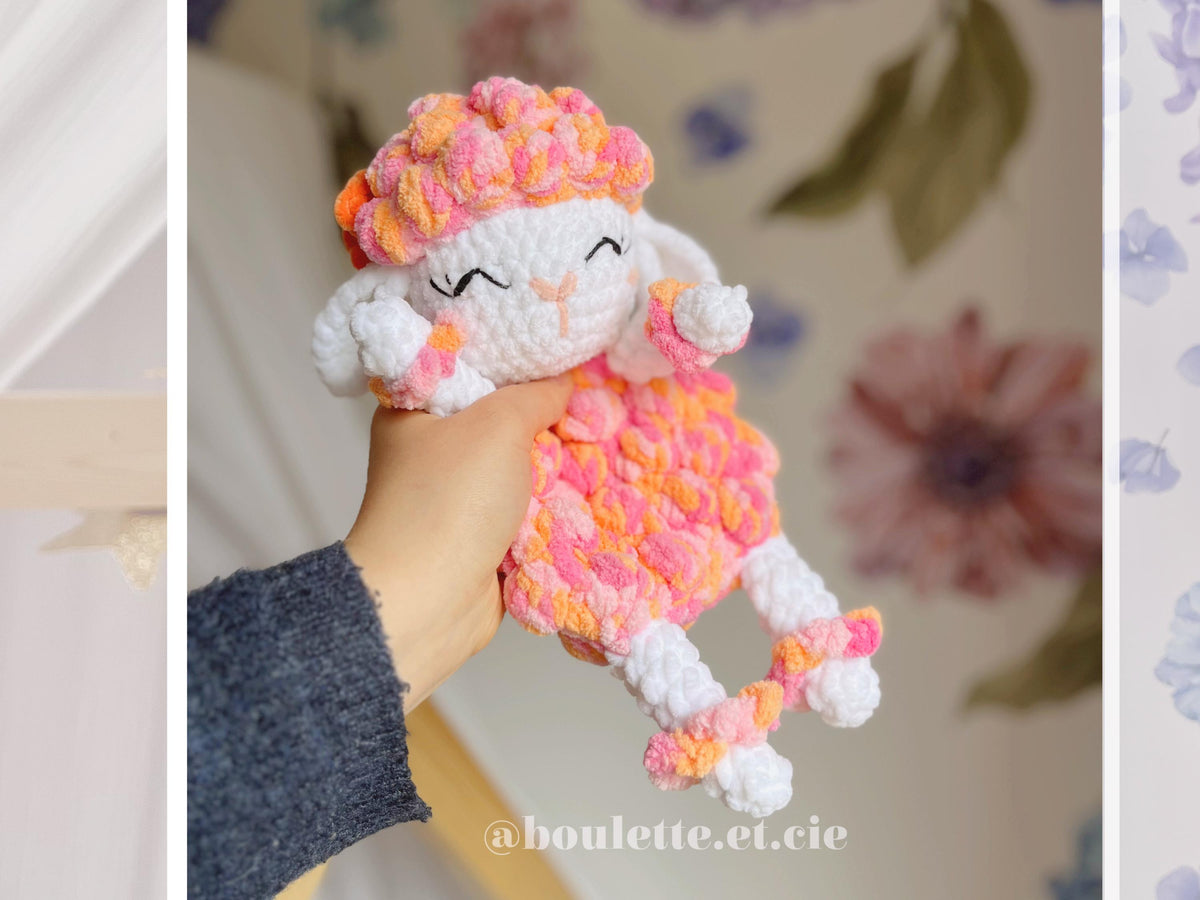 Woolly the Lamb Snuggler · PDF Crochet Pattern · Woolly le Doudou Mouton
