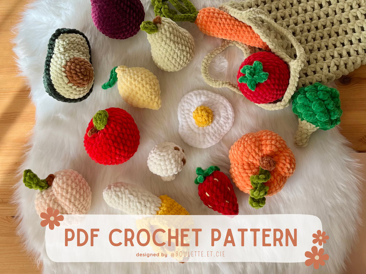 Farmer's Market · PDF Crochet Pattern · Jour de Marché, la dînette en laine chenille