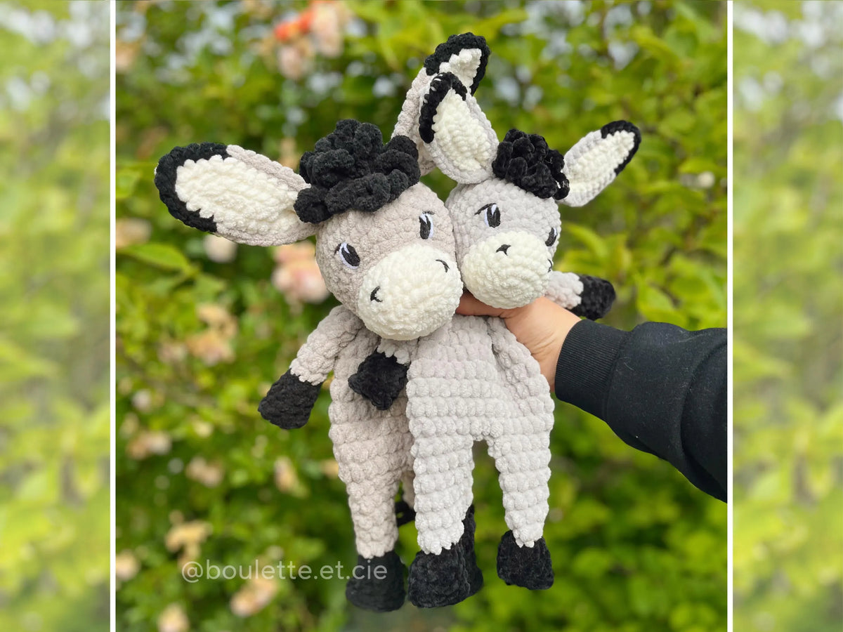Donny the Donkey Snuggler · PDF Crochet Pattern · Donny le Doudou Âne