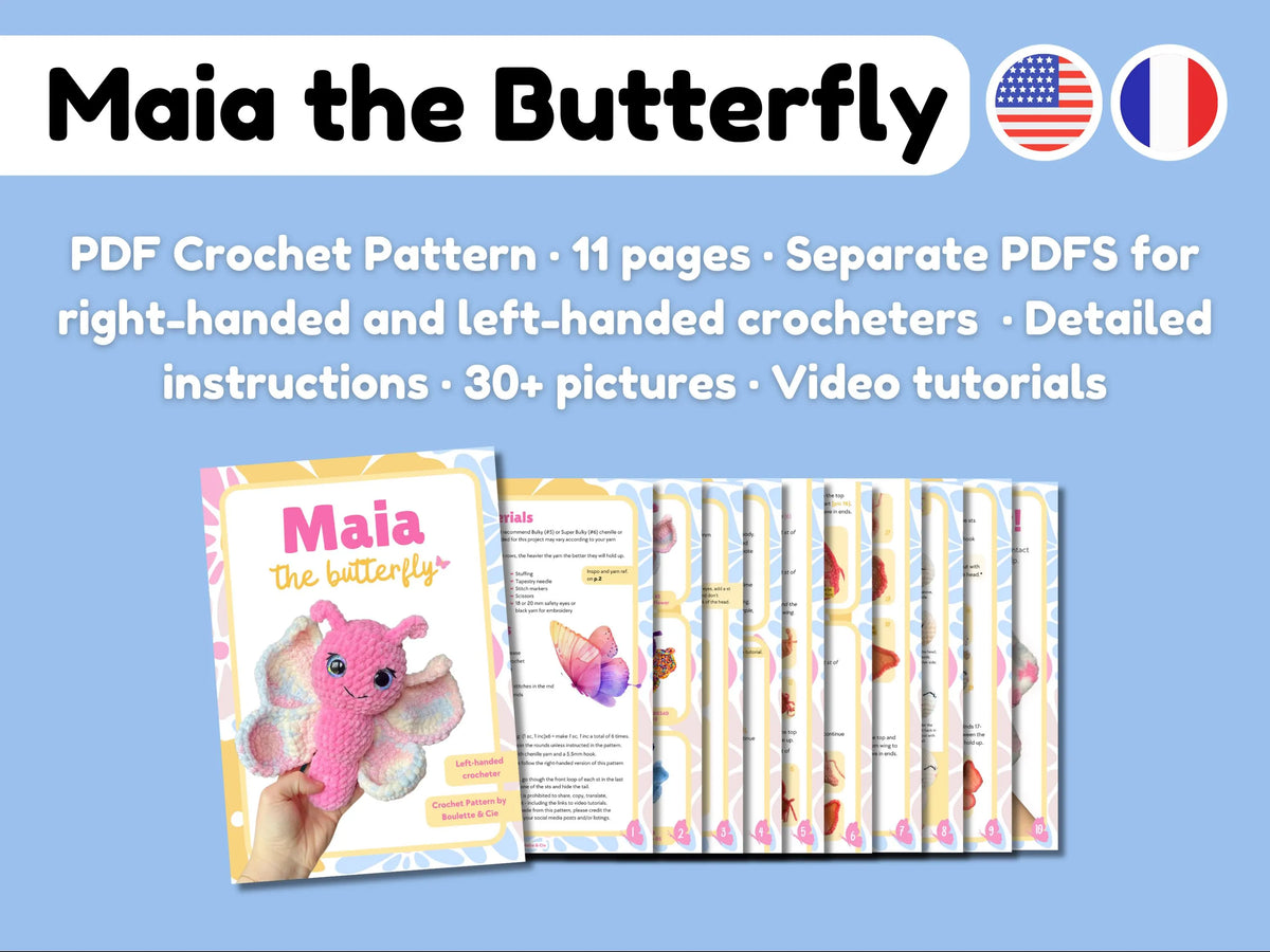 Maia the Butterfly · PDF Crochet Pattern · Maïa le Papillon