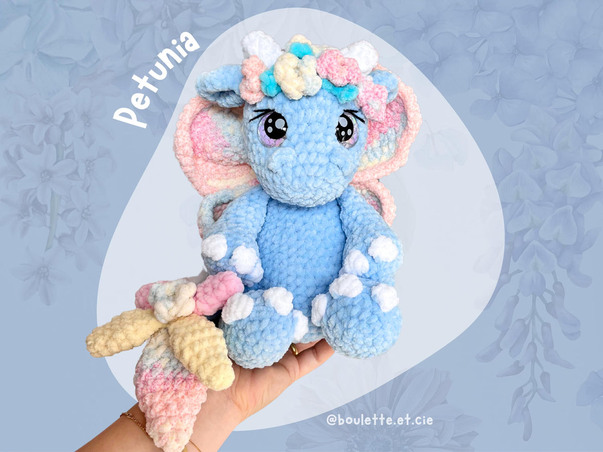Petunia the Butterfly Dragon · PDF Crochet Pattern · Pétunia le Dragon Papillon