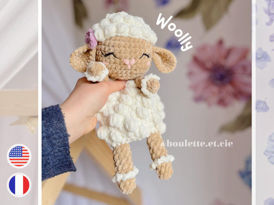 Woolly the Lamb Snuggler · PDF Crochet Pattern · Woolly le Doudou Mouton