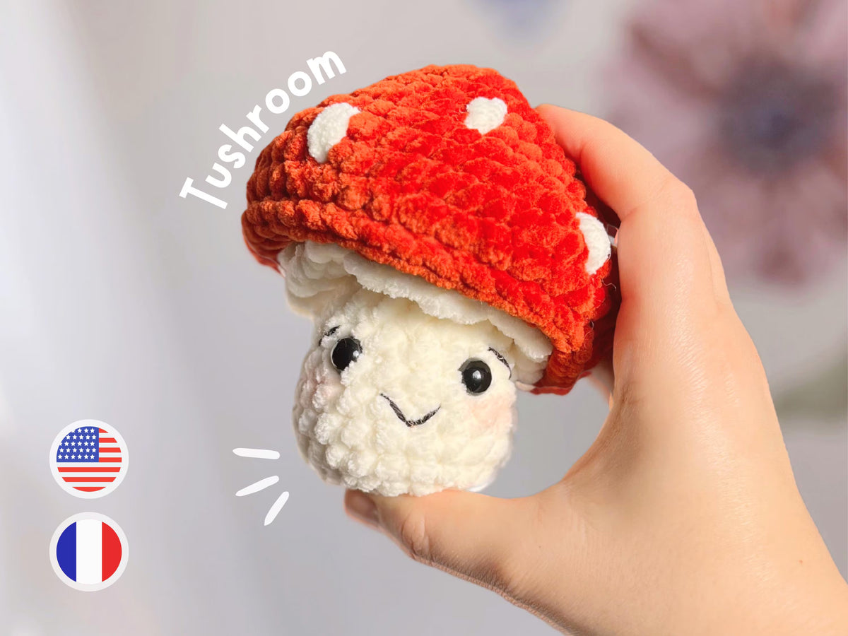 Tushroom the Cheeky Mushroom · NO SEW PDF Crochet Pattern · Champotin le Champignon Coquin