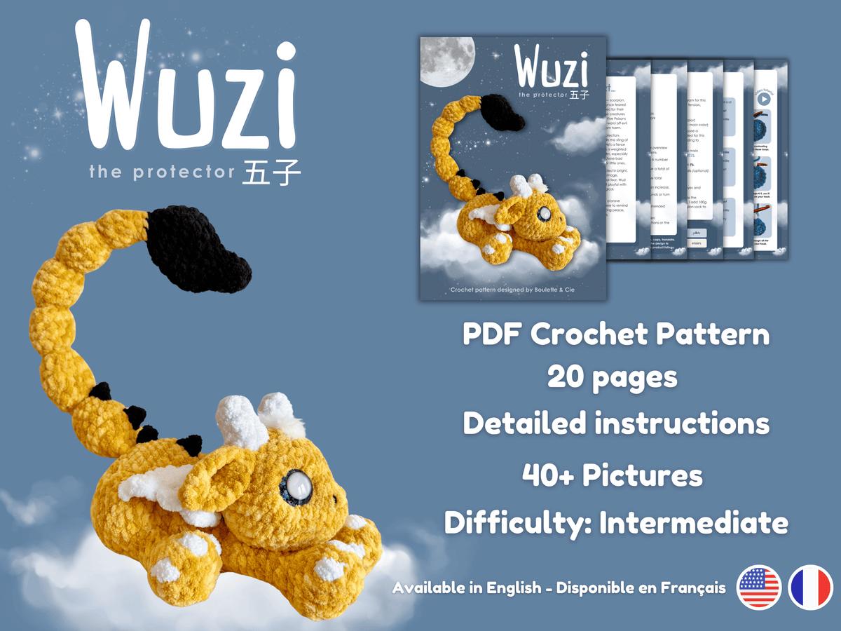 Wuzi the Scorpion-Tailed Dragon · Crochet PDF Pattern · Wuzi le Dragon-Scorpion